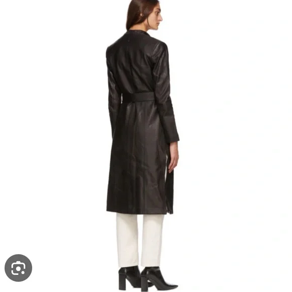 Mackage ‘Selena’ black lamb leather trench coat - Picture 2 of 7